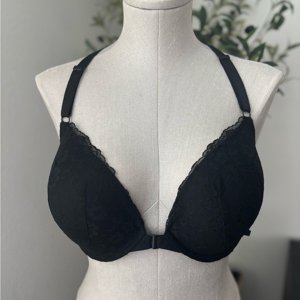 Victoria’s Secret Black Lace Push Up Bra sz 36 DD